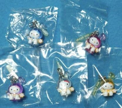 超激レア☆ビッグエコー☆音符キティ・クリアチャーム5種セット☆2002年☆非売品