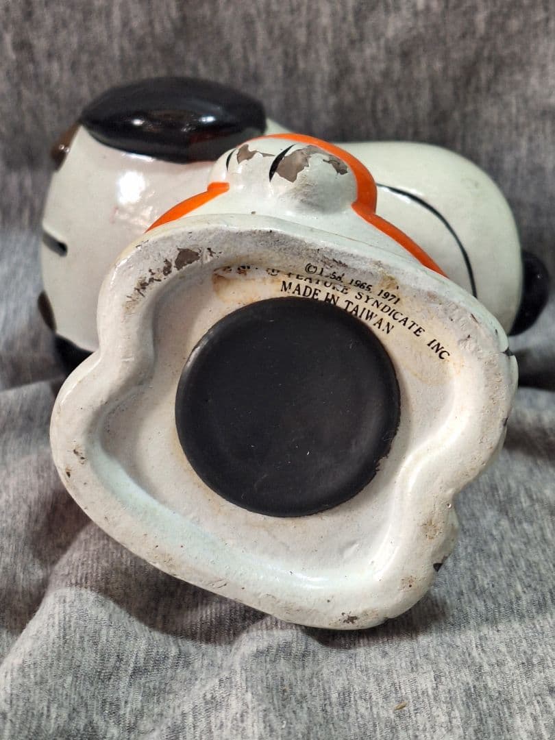 70's スヌーピー 陶器 JOE COOL ピーナッツ 貯金箱 セラミック