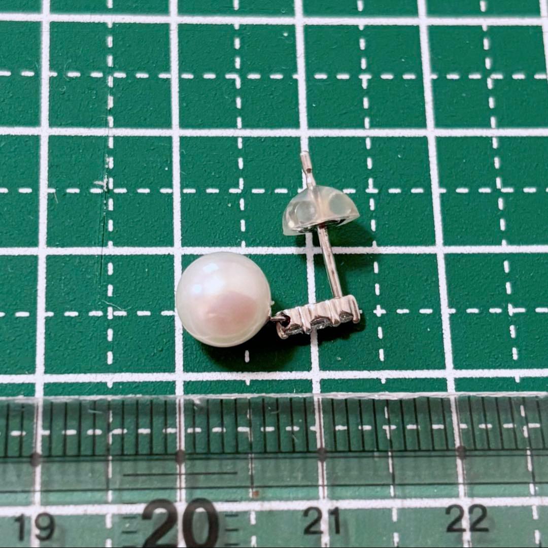 美品　ヴァンドーム青山　ダイヤモンド×あこやパール　ピアス　pt950