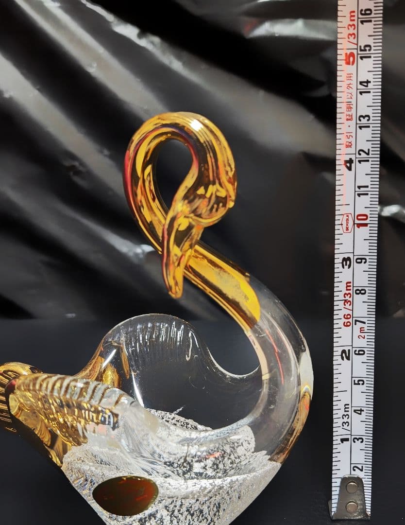 【レトロ 希少】ムラーノガラス 白鳥 Lorenzo Ferro作品ヴィンテージ