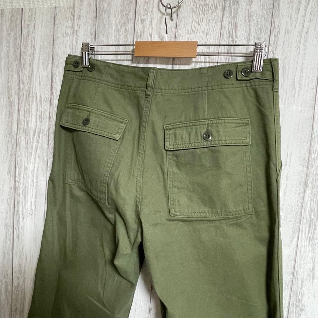 テリー完売 スピックアンドスパン ルーズベイカーパンツ カーキ サイズ40