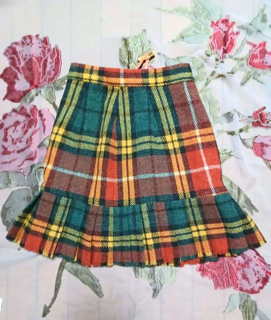 ヴィヴィアンウエストウッド　激カワ！80sハリスツイードタータンチェックスカート
