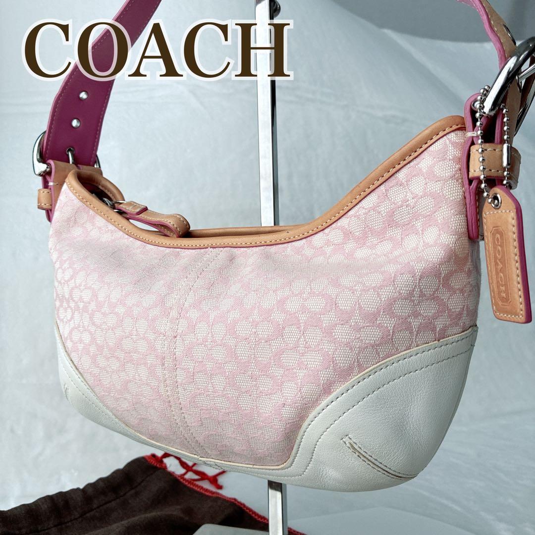 コーチ coach ハンドバッグ ワンショルダー シグネチャー ホーボー ピンク