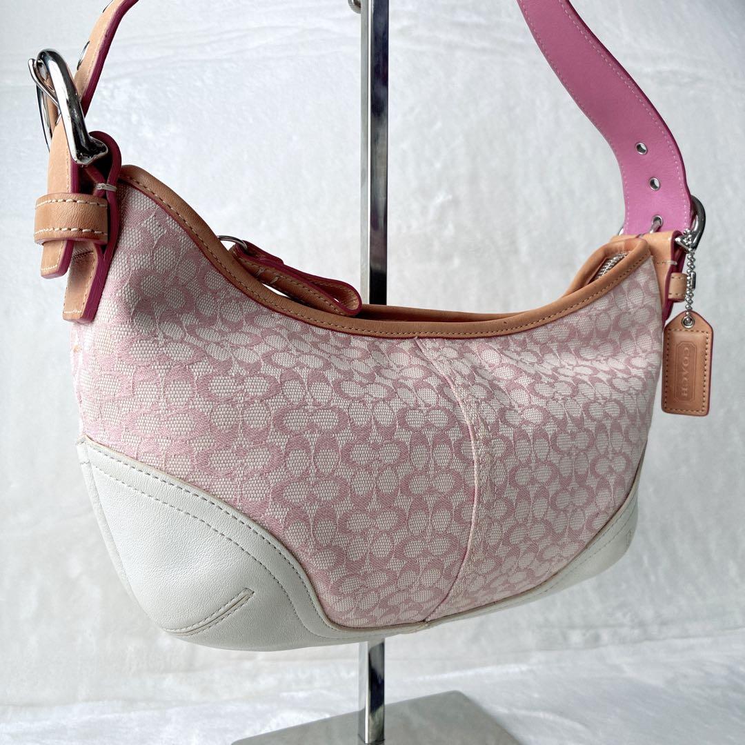 コーチ coach ハンドバッグ ワンショルダー シグネチャー ホーボー ピンク