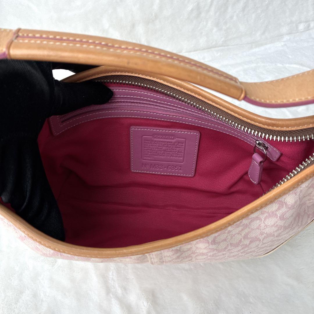 コーチ coach ハンドバッグ ワンショルダー シグネチャー ホーボー ピンク