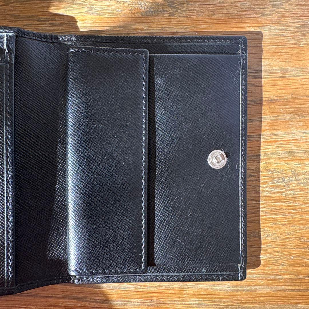 専用PRADA プラダ ブラック 三つ折り財布 サフィアーノレザー