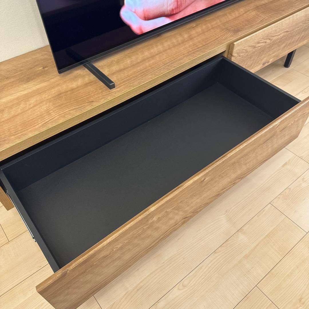 【a♡】LOWYA【幅180cm】日本製ローテレビ台 木目調 収納付