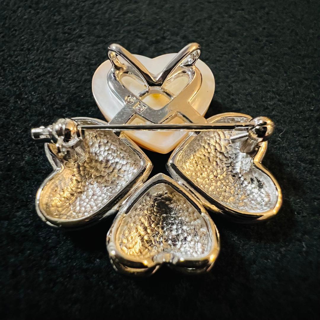 田崎真珠　マベパール　ブローチ　ハート　クローバー　シルバー　TASAKI