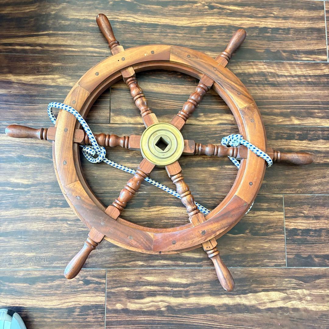日本郵船株式会社 船舵 木製 ハンドル 操舵輪 インテリア 壁掛け ディスプレイ