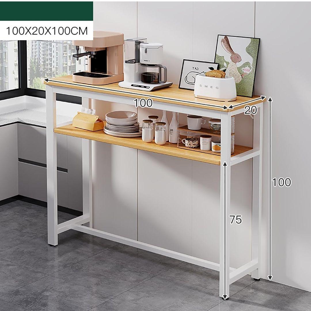 コンソールテーブル ナチュラルウッド サイドテーブル 100x20x100cm