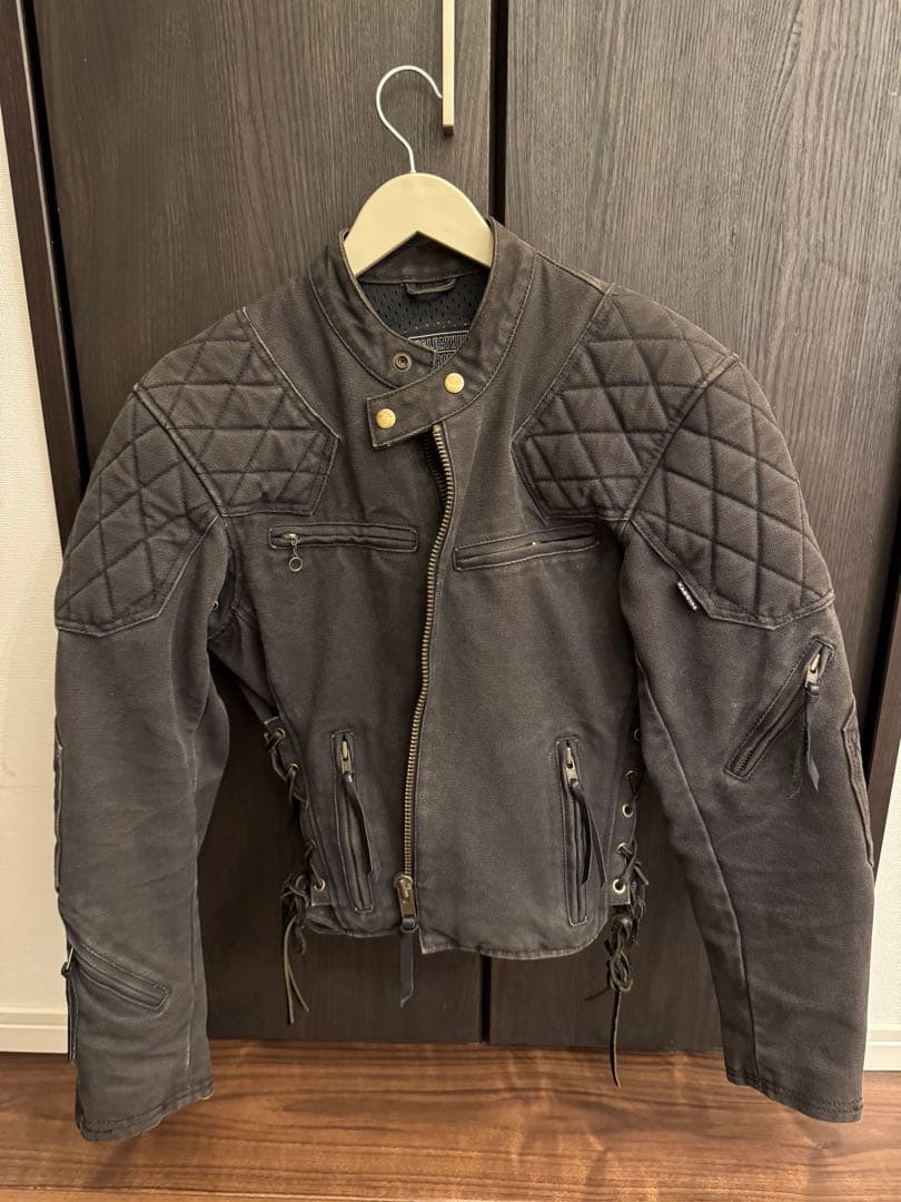 カドヤ　KADOYA シングルライダースジャケット グレー