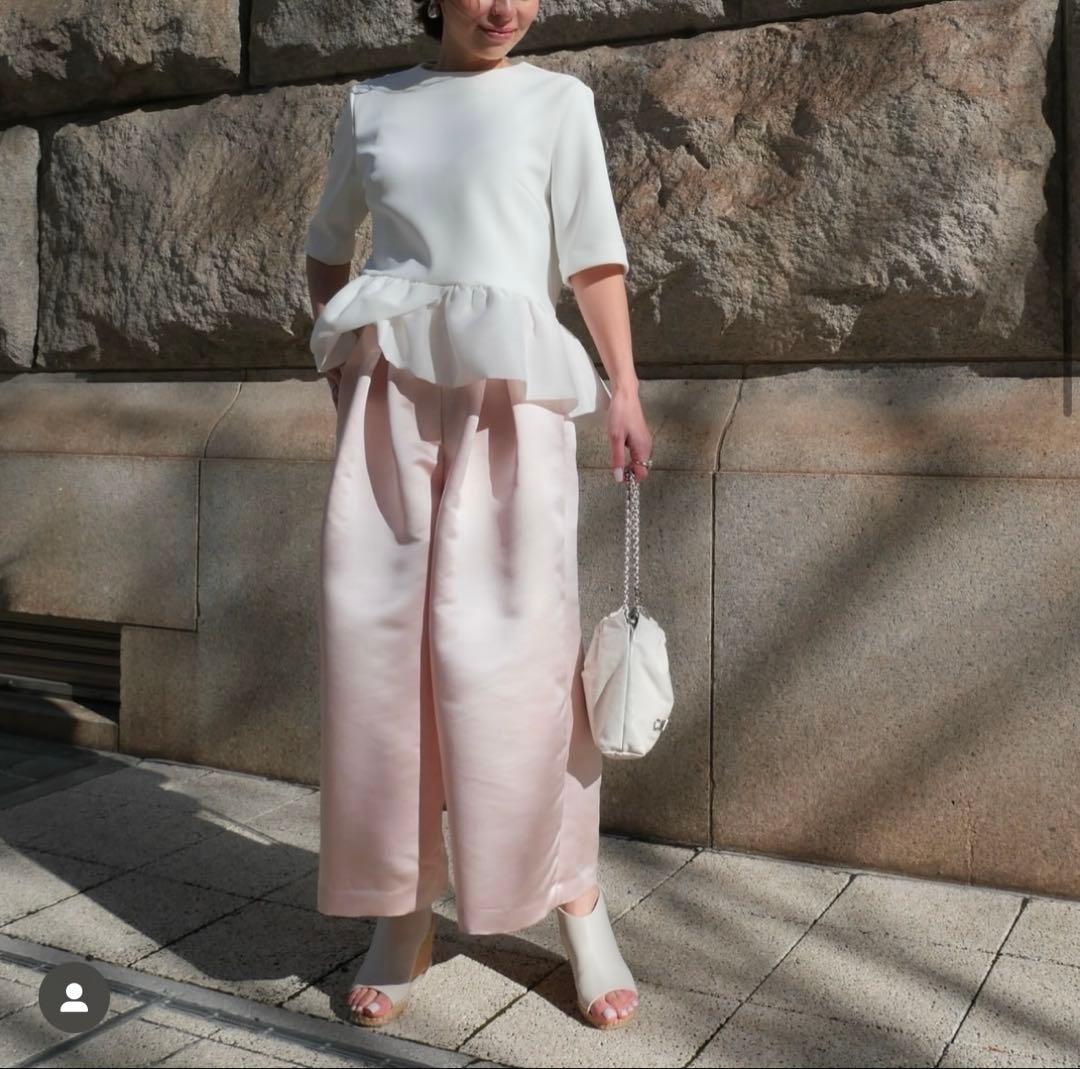 Heve 新品サテンフレアガウチョPT　36ピーチ