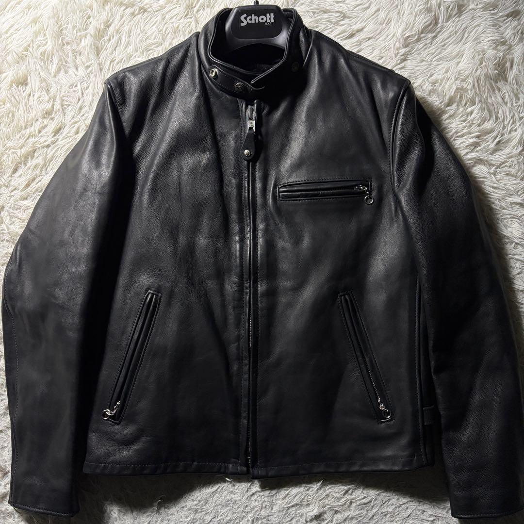 美品/希少モデル■schott ライダースジャケット 141 本革　黒　38