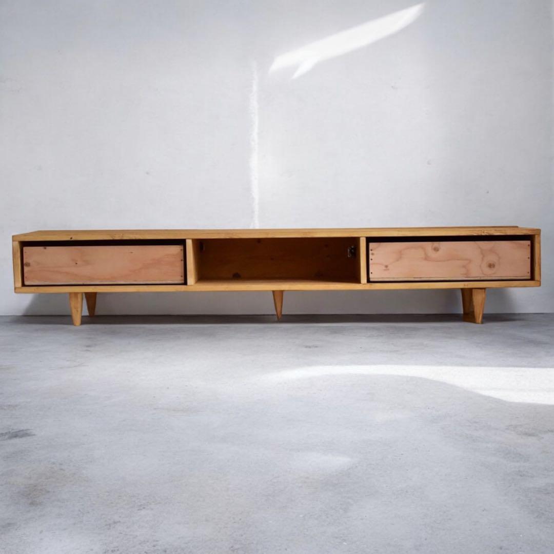 1台限定！直ぐに発送！】180㎝オーク色テレビボード　無垢