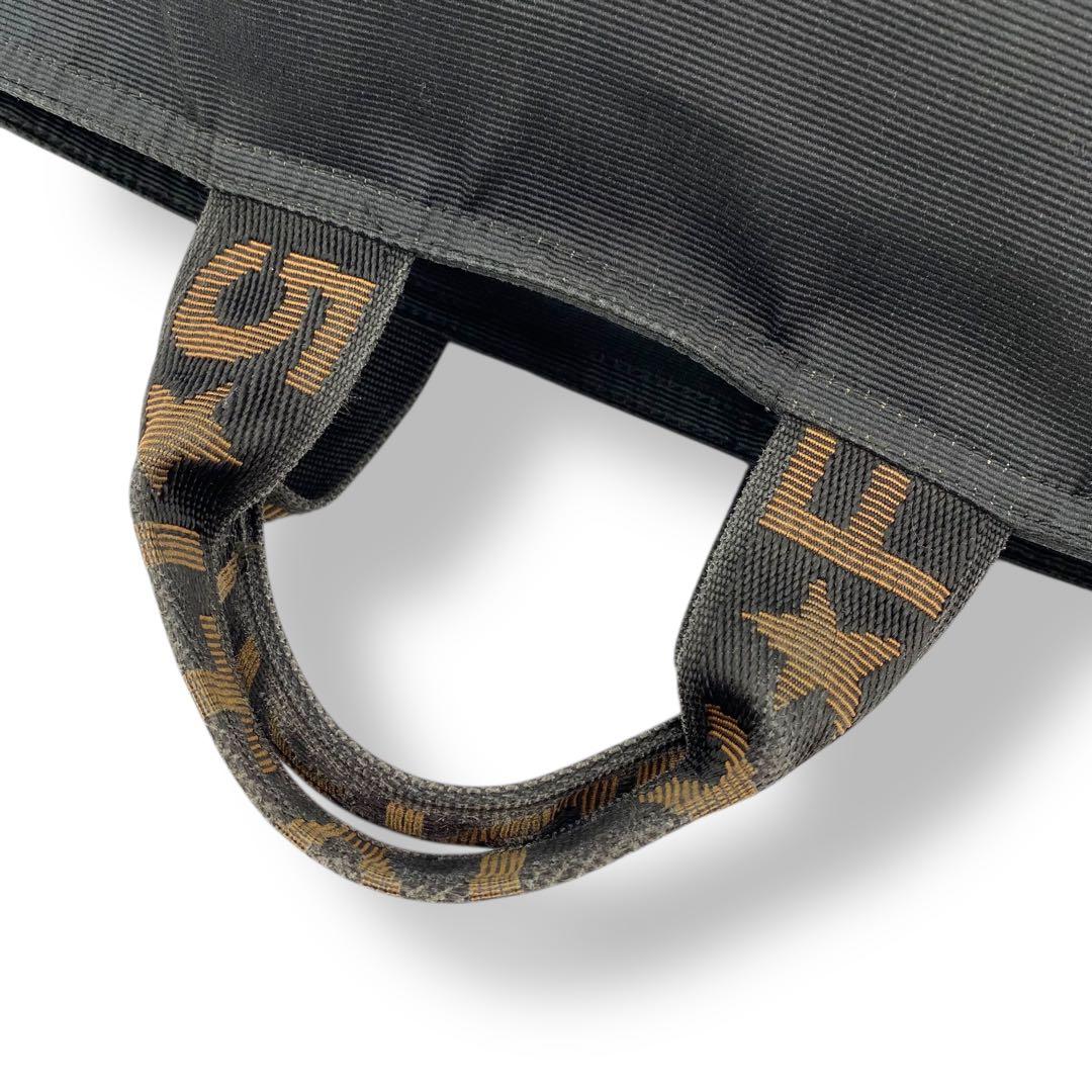 【美品】フェンディ ミニバッグ ハンドバッグ ナイロン ブランドロゴ ブラック