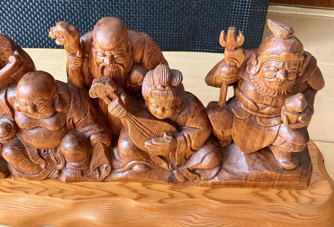 木製 七福神 彫刻 約50cm