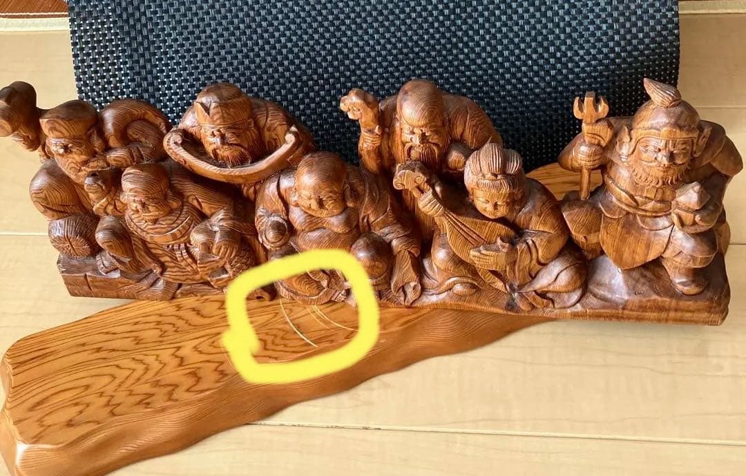 木製 七福神 彫刻 約50cm