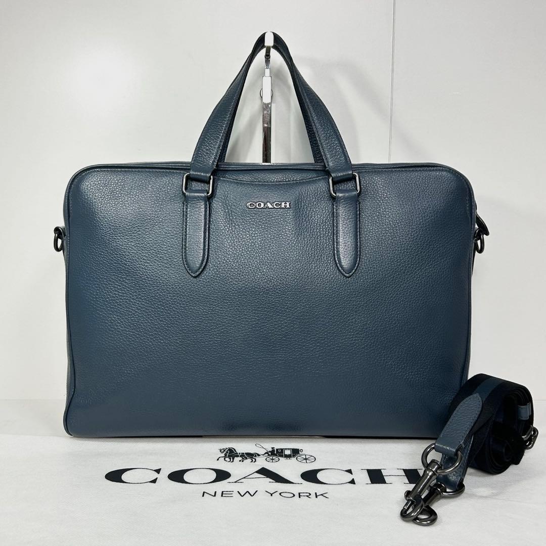 ✅【美品】定価12万　メンテ済み　コーチ　ビジネスバッグ　COACH ネイビー