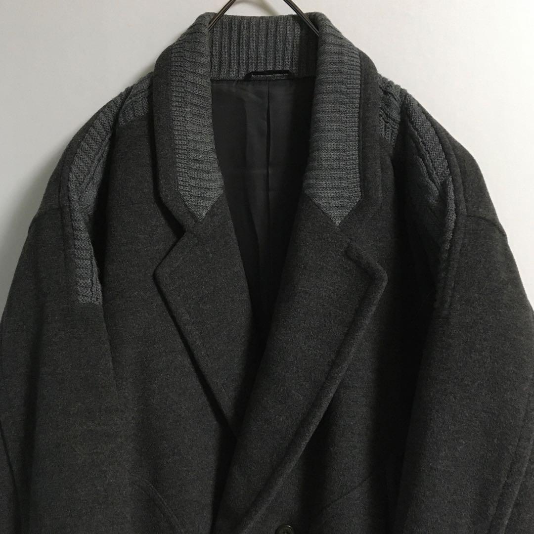 レトロ 古着 ショールカラー ウールジャケット メンズL 日本製 90s