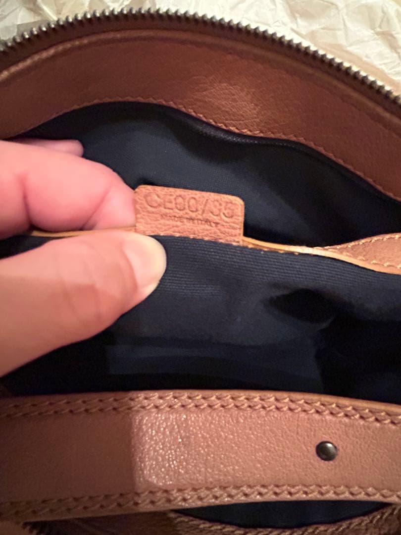 【値下げ】CELINE ベージュ レザー ハンドバッグ