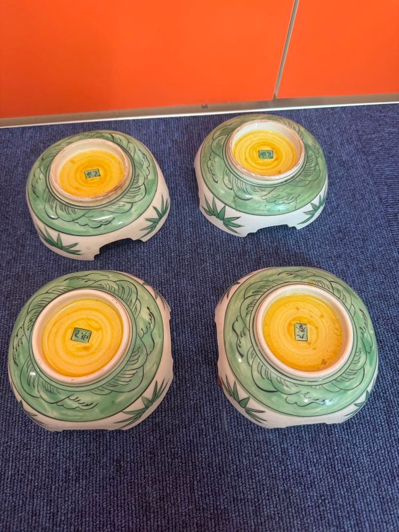 1580 九谷焼　古九谷　椿の図　皿6客　時代物