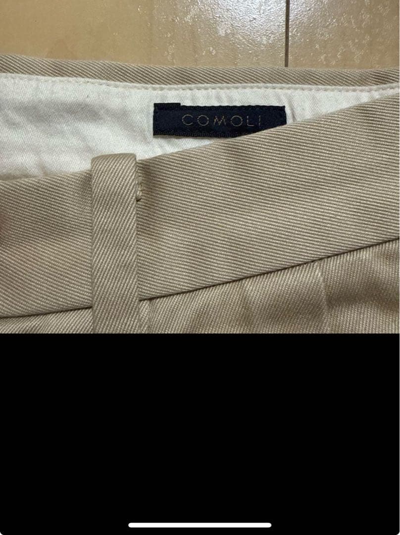 Beams 別注 Comoli 2タック ワイドテーパード チノパン パンツ