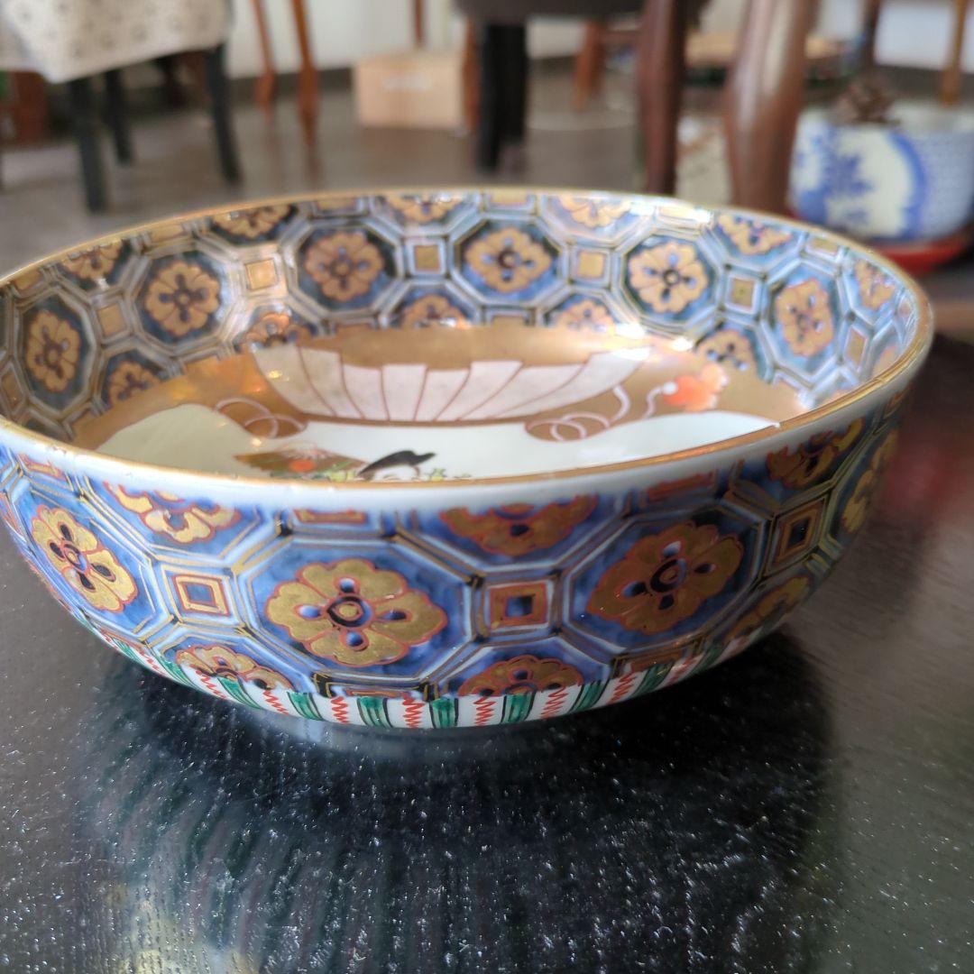 骨董　古伊万里　恵比寿様　染錦　鉢　③　金彩　器　アンティーク