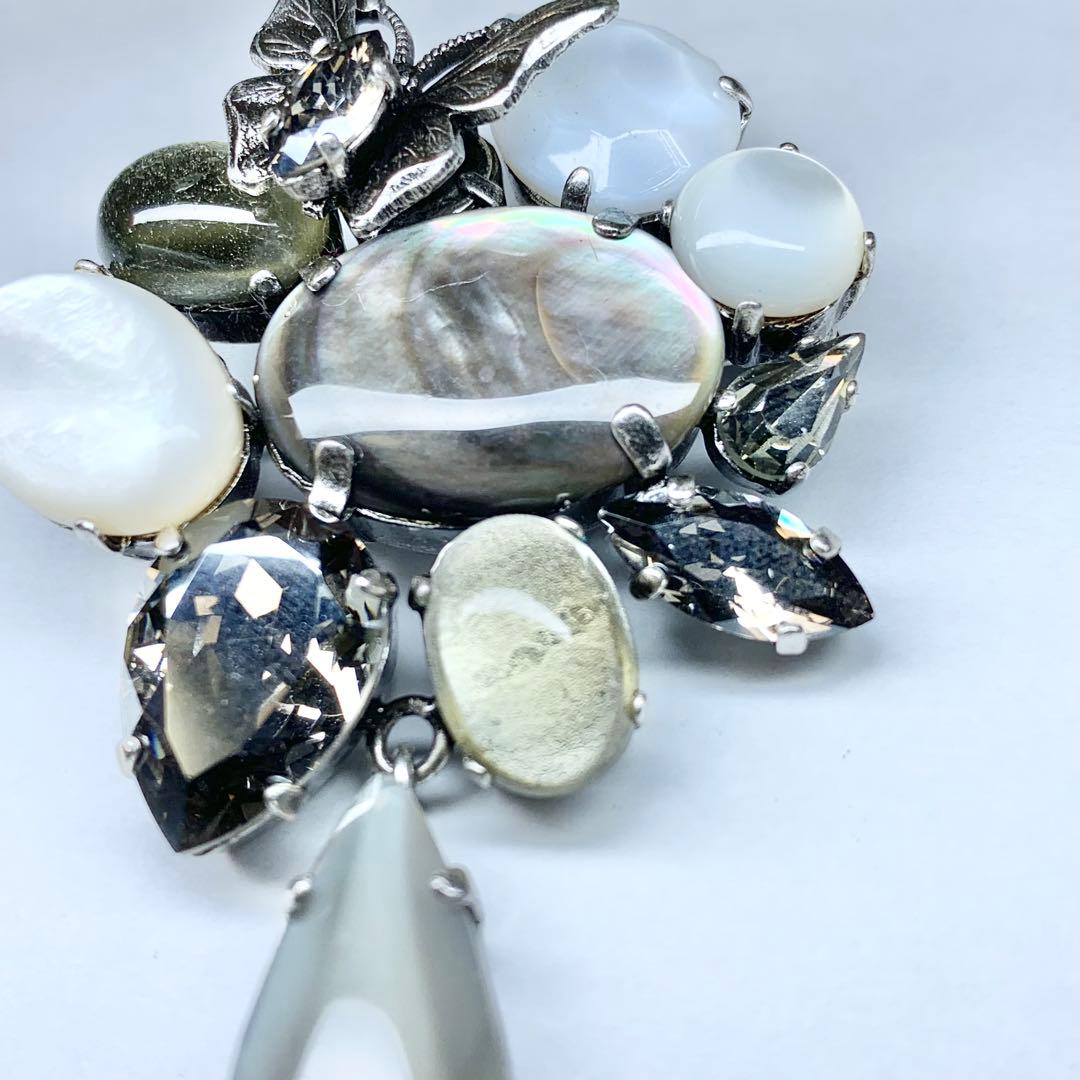 希少 フィリップフェランディス ブローチ ビジュー 蝶装飾 クリスタルストーン