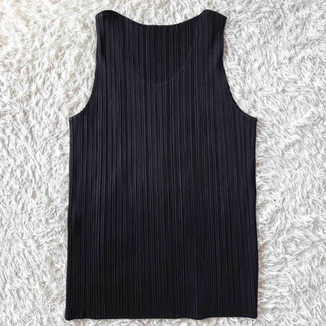 極美品　プリーツプリーズ　ノースリーブ　カットソー　タンクトップ　ブラック　3