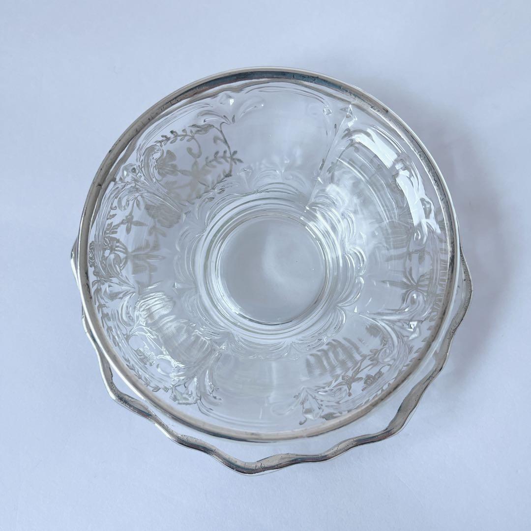 シルバーオーバーレイ　ソースボウルとソーサー セット　アメリカ　アンティーク