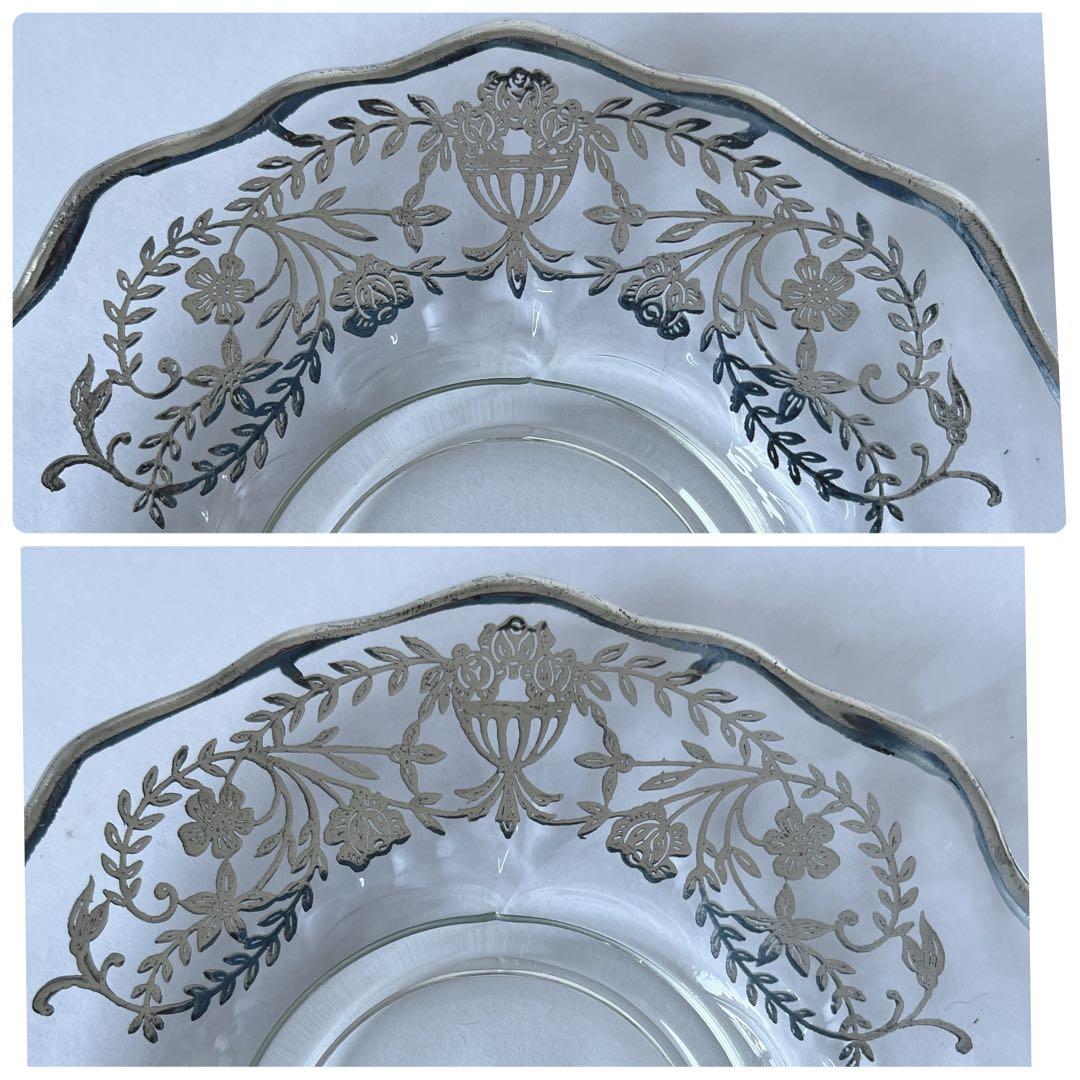 シルバーオーバーレイ　ソースボウルとソーサー セット　アメリカ　アンティーク