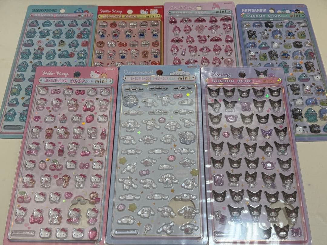 [正規品]ボンボンドロップシールminiサンリオ7点セット