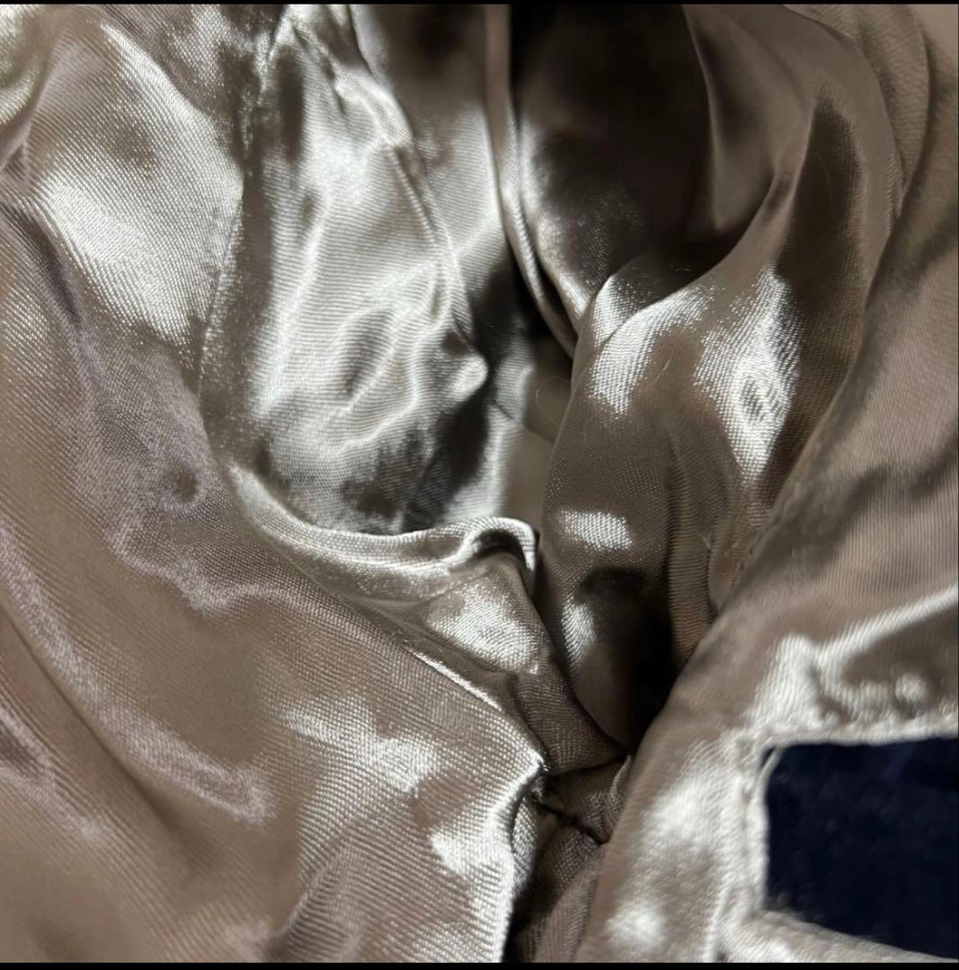 希少 美品 ショット スカジャン ベロア タカ 刺繍 ブルゾン ブラック