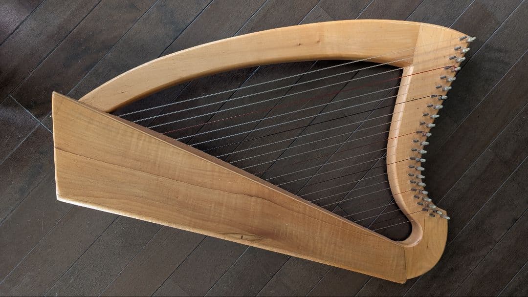 木製ミニハープ本体（収納バッグ付き）