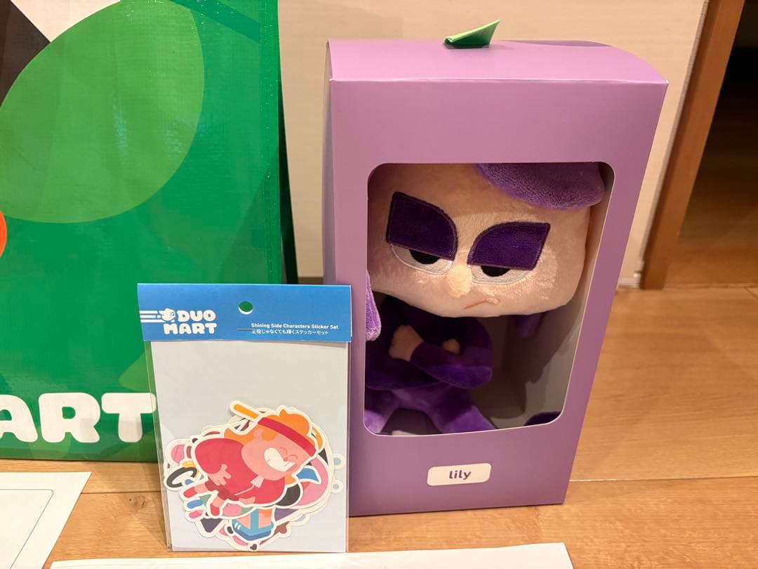 Duolingo DUOMART Lily ぬいぐるみとファスナー付バッグセット