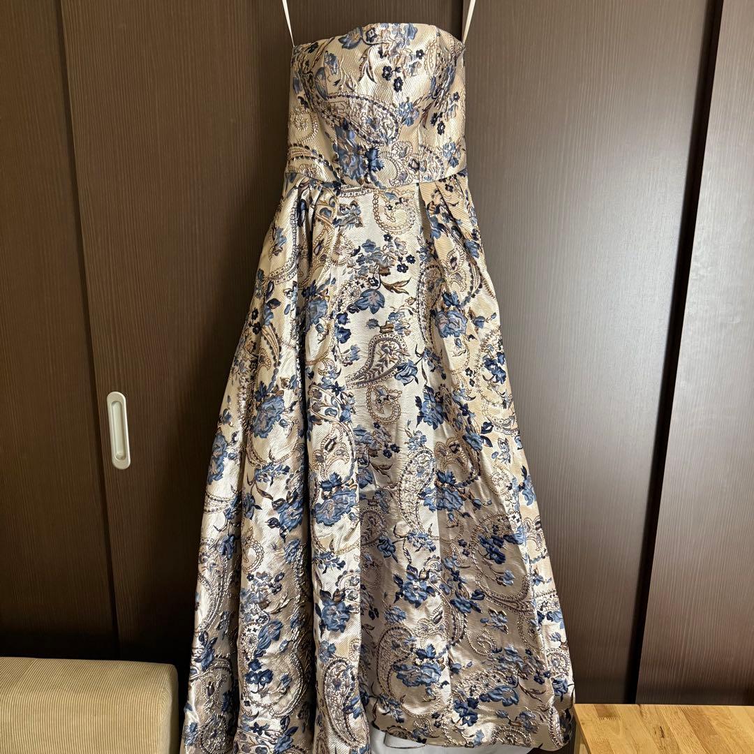 フラワージャガードドレス　Lサイズ　ウェディングドレス　前撮り