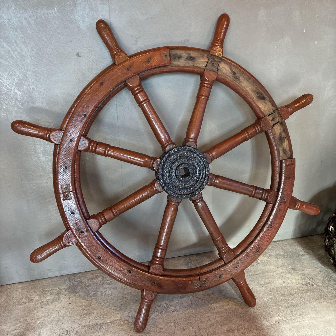アンティーク舵輪　直径89.5
