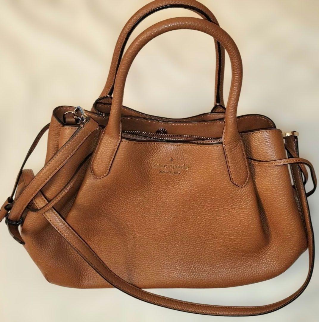 【極美品】ケイトスペード ダンプリング ラージ サッチェル ブラウン レザー