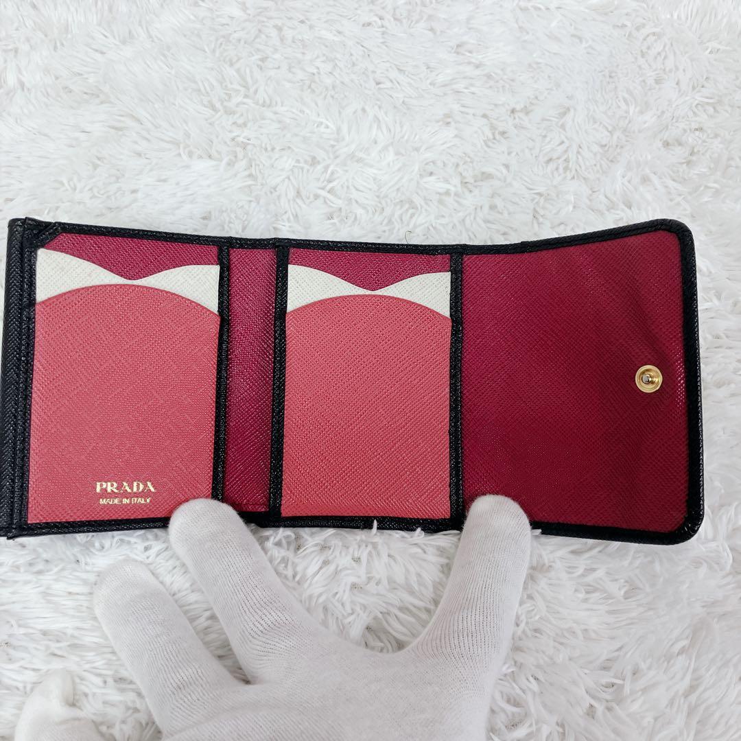 asm ✨PRADA 三つ折り財布 サフィアーノ レザー バイカラー