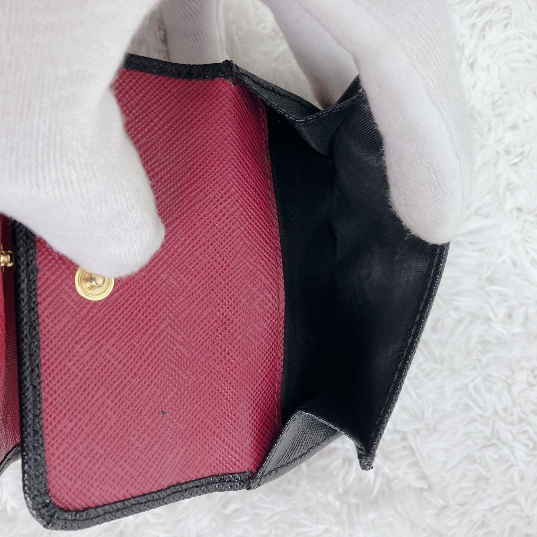 asm ✨PRADA 三つ折り財布 サフィアーノ レザー バイカラー