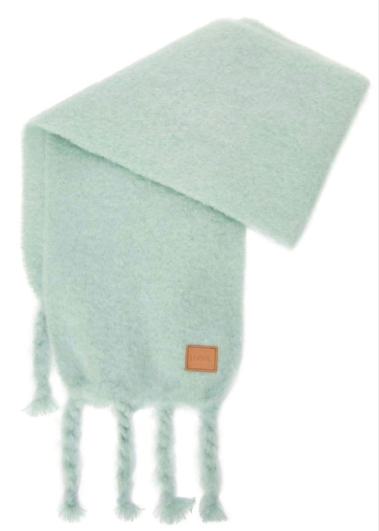 LOEWE・ロエベ ◆ミントグリーン フリンジマフラー