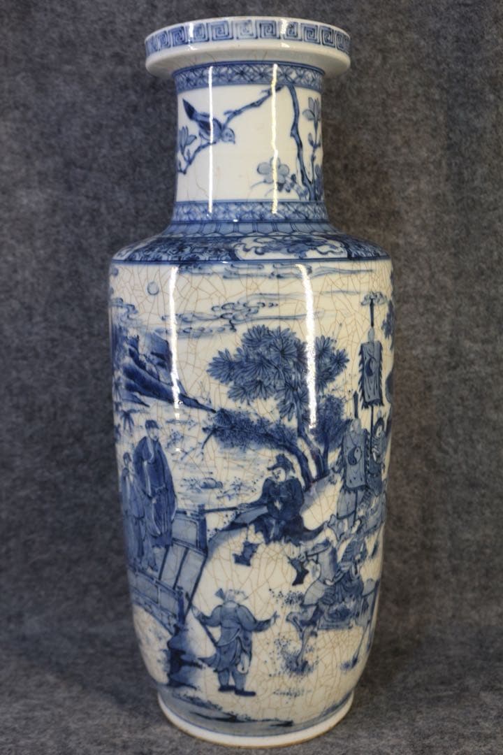 旧家蔵出　清国時代　大型 康熙青花瓷 逸品　陶器　置物