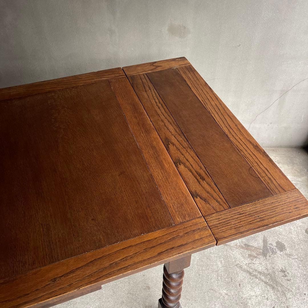 イギリス　アンティーク家具 ドローリーフテーブル 拡張テーブル　オーク