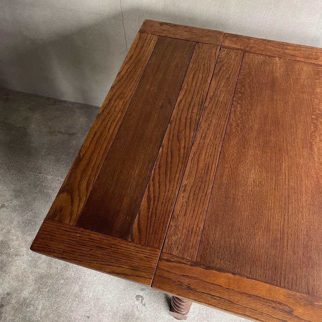 イギリス　アンティーク家具 ドローリーフテーブル 拡張テーブル　オーク