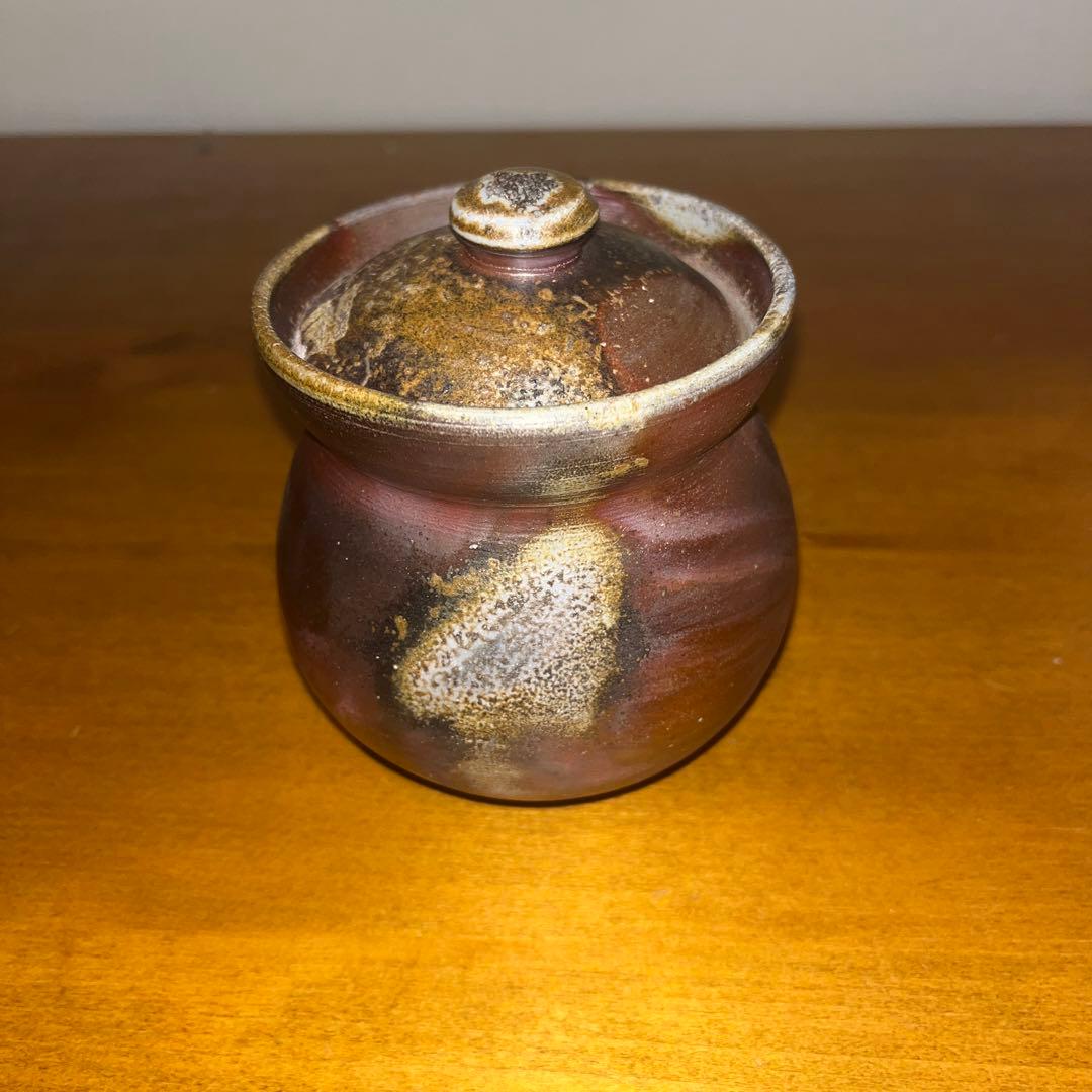 備前焼　石田安弘　蓋物