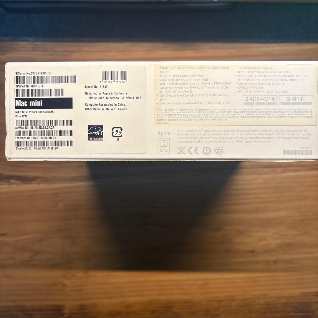 ミニPC Apple Mac mini A1347