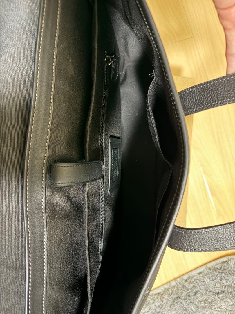 美品　COACH ブラック レザー ビジネスバッグ