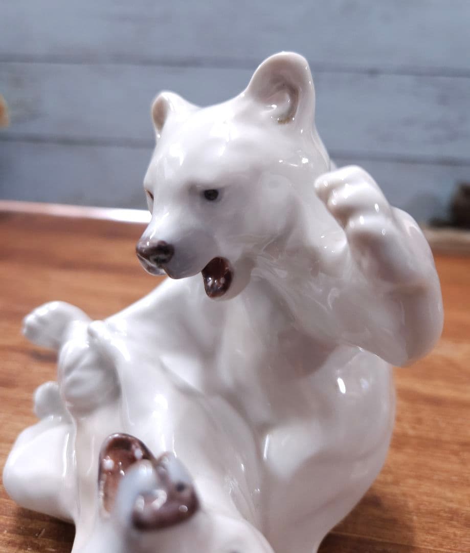 ロイヤルコペンハーゲン フィギュリン 白熊 インテリア オブジェ 磁器 2頭