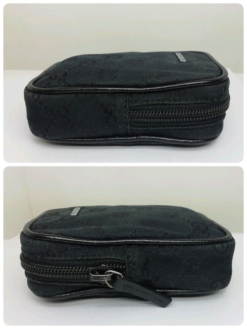 GUCCI　グッチ　キャンバス ブラック シガレットケースポーチ　タバコ入れ