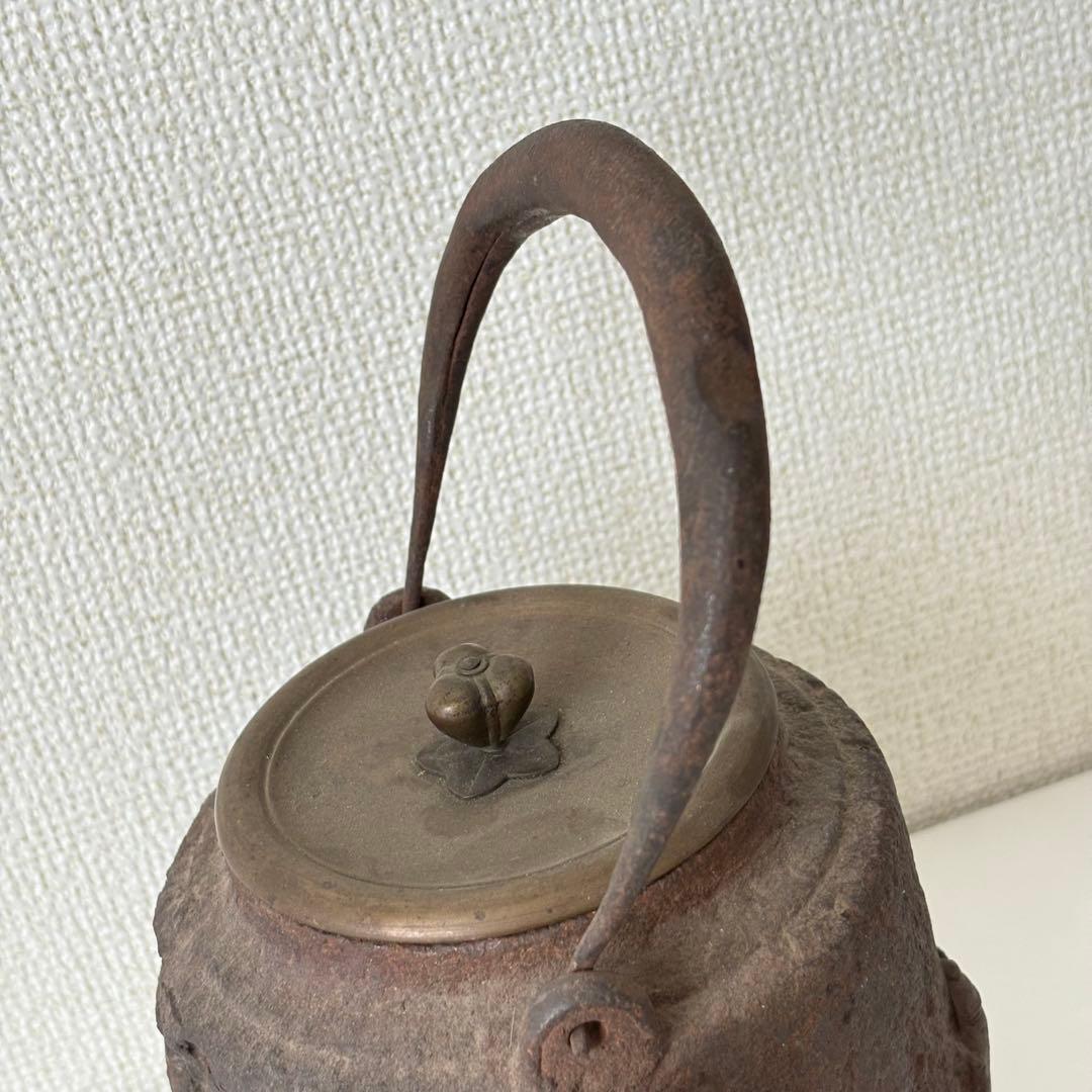 鉄瓶　レトロ　アンティーク　時代物　茶道具　彫刻鉄瓶　水差し　急須
